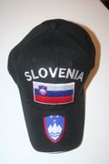 SLOVENIA COUNTRY FLAG BLACK EMBROIDERED HAT CAP . .. FIFA WORLD CUP SOCCER FOOTBALL .. NEW