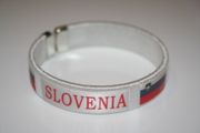 SLOVENIA WHITE COUNTRY FLAG FLEXIBLE METAL NYLON BRACELET ... NEW