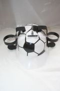 SOCCER BALL FOOTBALL SHAPED DRINKING BEER SODA POP FAKE DRINK HARD HAT HELMET HOLDER ... NEW