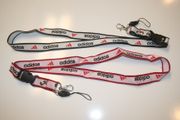 ***SOLD OUT ***2 ADIDAS HIGH QUALITY LANYARDS KEYCHAINS PASSHOLDERS ... 1 WHITE/BLACK & 1 WHITE/RED ... NEW