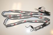 ***SOLD OUT ***2 ADIDAS WHITE AND BLACK HIGH QUALITY LANYARDS KEYCHAINS PASSHOLDERS ... NEW