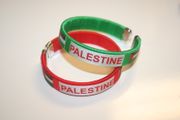 ***SOLD OUT ***2 PALESTINE COUNTRY FLAG FLEXIBLE METAL NYLON BRACELETS ... CHOOSE BETWEEN GREEN AND RED .. NEW