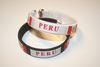 ***SOLD OUT ***2 PERU COUNTRY FLAG FLEXIBLE METAL NYLON BRACELETS .... EITHER 2 WHITE, 2 BLACK OR (1 WHITE & 1 BLACK ) ... NEW