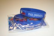 ***SOLD OUT ***2 PHILIPPINES BLUE COUNTRY FLAG SILICONE BRACELETS NEW