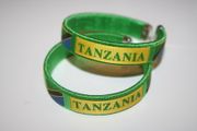 ***SOLD OUT ***2 TANZANIA GREEN COUNTRY FLAG FLEXIBLE METAL NYLON BRACELETS ... NEW