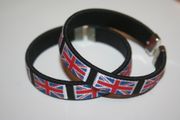 ***SOLD OUT***2 UNITED KINGDOM BLACK COUNTRY FLAG FLEXIBLE C BRACELETS WRISTBANDS ... NEW