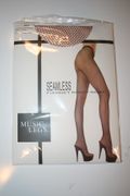 ***SOLD OUT ***BEIGE SEAMLESS FISHNET PANTYHOSE BY MUSIC LEGS ... 100-175 LBS .. NEW