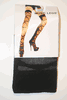 ***SOLD OUT ***BLACK SHEER CRISS CROSS DESIGNED NYLON THIGH HIGH STOCKINGS BY MUSIC LEGS 100-175 LBS ...NEW