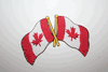 ***SOLD OUT ***CANADA DOUBLE COUNTRY FLAG MEDIUM IRON ON EMBROIDERED PATCH CREST BADGE .. NEW