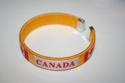 ***SOLD OUT ***CANADA YELLOW COUNTRY FLAG FLEXIBLE METAL NYLON BRACELET .. HOCKEY SOCCER CANADIAN ... NEW