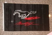 ***SOLD OUT ***FORD MUSTANG BLACK LOGO 3' X 5' FEET FLAG BANNER .. NEW