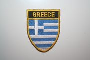***SOLD OUT ***GREECE OVAL COUNTRY FLAG IRON ON SHIELD PATCH CREST BADGE  ..NEW