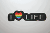 I LOVE (HEART) LIFE RAINBOW GAY & LESBIAN PRIDE IRON ON PATCH CREST BADGE .. NEW