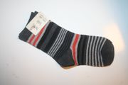 ***SOLD OUT ***KIDS CHILDS YOUTHS GREY BLACK & ORANGE STRIPED SOCKS .. SIZE 9-12 .. AGES 5-8 YEARS OLD .. NEW