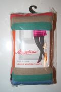 *** SOLD OUT ***LADIES STRIPED WINTER THICK TIGHTS WITH FEET ... 90 -165 LBS ... NEW IN PACKAGE