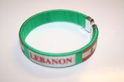 ***SOLD OUT ***LEBANON COUNTRY FLAG GREEN FLEXIBLE METAL NYLON BRACELET ... NEW