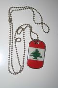 ***SOLD OUT ***LEBANON COUNTRY FLAG METAL DOG TAG NECKLACE .. NEW