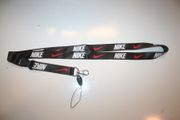 ***SOLD OUT***NIKE BLACK  HIGH QUALITY LANYARD KEYCHAIN PASSHOLDER WITH RED NIKE SWOOSH ... NEW