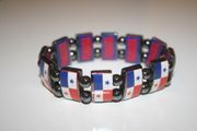 ***SOLD OUT ***PANAMA COUNTRY FLAG FLEXIBLE METAL SPORTS BRACELET WRISTBAND ... NEW