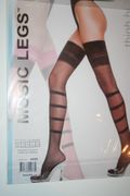 ***SOLD OUT***RED SHEER THIGH HIGH STOCKINGS SPANDEX WITH HORIZONTAL STRIPES WITH BUCKLE DESIGN .. 100-175 LBS ... NEW IN PACKAGE