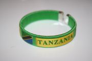 *** SOLD OUT ***TANZANIA GREEN COUNTRY FLAG FLEXIBLE METAL NYLON BRACELET ... NEW