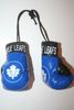 TORONTO MAPLE LEAFS NHL HOCKEY MINIATURE BOXING GLOVES TO HANG OVER YOUR CAR MIRROR .. NEW