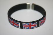 ***SOLD OUT ***UNITED KINGDOM BLACK COUNTRY FLAG FLEXIBLE C BRACELET WRISTBAND .. NEW