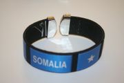 SOMALIA BLACK SUPER THICK COUNTRY FLAG FLEXIBLE BRACELET WRISTBAND .. NEW