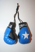 SOMALIA COUNTRY FLAG PAIR OF MINIATURE BOXING GLOVES FOR YOUR CAR MIRROR .. NEW