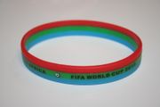 SOUTH AFRICA 2010 FIFA WORLD CUP 3 COLOR SILICONE BRACELET WRISTBAND .. KIDS OR ADULT SIZE ... NEW