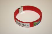 SOUTH AFRICA RED COUNTRY FLAG FLEXIBLE BRACELET WRISTBAND .. FIFA WORLD CUP SOCCER FOOTBALL ... NEW