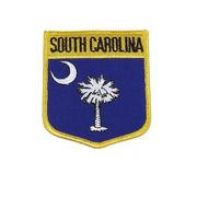 SOUTH CAROLINA USA SHIELD FLAG IRON ON PATCH CREST BADGE 3 X 3 1/2 INCHES ... NEW