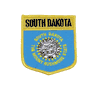 SOUTH DAKOTA USA SHIELD FLAG IRON ON PATCH CREST BADGE 3 X 3 1/2 INCHES ... NEW