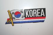 SOUTH KOREA COUNTRY FLAG WORD IRON ON PATCH CREST BADGE .. NEW