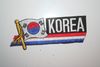 SOUTH KOREA COUNTRY FLAG WORD IRON ON PATCH CREST BADGE .. NEW