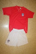SOUTH KOREA FIFA WORLD CUP 2O1O SOCCER FOOTBALL RETRO RED JERSEY WITH SHORTS .. NEW