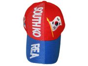 SOUTH KOREA RED BLUE COUNTRY FLAG EMBOSSED HAT CAP .. NEW