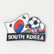 SOUTH KOREA SOCCER BALL FOOTBALL IRON ON EMBROIDERED PATCH CREST BADGE .. NEW