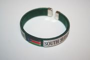SOUTH SUDAN DARK GREEN COUNTRY FLAG FLEXIBLE C BRACELET WRISTBAND .. NEW