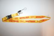 SOUTH VIETNAM YELLOW  WORD COUNTRY FLAG STYLE LANYARD KEYCHAIN .. NEW