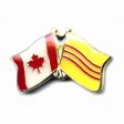 SOUTH VIETNAN / CANADA COUNTRY FLAG SMALL METAL FRIENDSHIP LAPEL PIN BADGE ... NEW