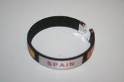SPAIN BLACK COUNTRY FLAG FLEXIBLE C BRACELET WRISTBAND .. FIFA WORLD CUP SOCCER FOOTBALL .. NEW