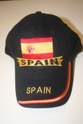 SPAIN COUNTRY FLAG BLACK HAT CAP .. FIFA WORLD CUP SOCCER FOOTBALL ESPANA .. NEW