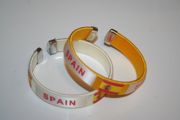 SPAIN COUNTRY FLAG FLEXIBLE C BRACELETS WRISTBANDS .. CHOOSE YOUR COLOR ... FIFA WORLD CUP .. NEW