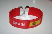 SPAIN COUNTRY FLAG SUPER THICK RED FLEXIBLE BRACELET WRISTBAND .. FIFA WORLD CUP SOCCER FOOTBALL ... NEW