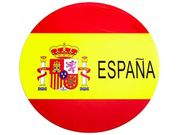 SPAIN ESPANA COUNTRY FLAG CAR MAGNET CIRCLE SHAPE 6 1/4" INCHES IN DIAMETER .. FIFA SOCCER WORLD CUP .. NEW