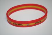 SPAIN ESPANA COUNTRY FLAG LAYERED COLORS SILICONE BRACELET WRISTBAND .. FIFA WORLD CUP SOCCER FOOTBALL ..NEW