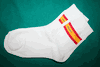 SPAIN ESPANA COUNTRY FLAG PAIR OF WHITE HIGH QUALITY DRESS SOCKS .. 2 SIZES AVAILABLE .. MEN'S & WOMEN'S .. NEW IN PACKAGE