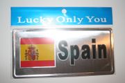 SPAIN ESPANA COUNTRY FLAG SILVER LICENSE PLATE BUMPER STICKER ... FIFA WORLD CUP SOCCER FOOTBALL ... NEW