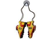 SPAIN ESPANA YELLOW RED HANGING SHOES CLEAT WITH SUCTION CUP 5" X 2.5" INCHES FIFA SOCCER WORLD CUP.. NEW